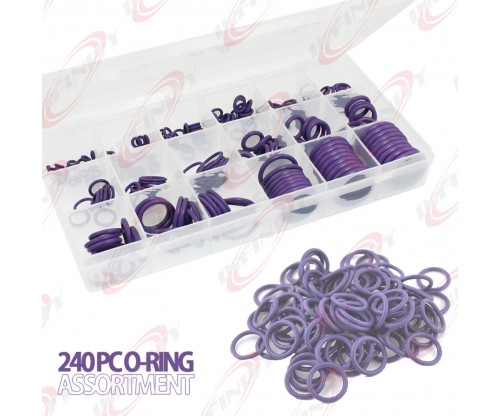 240 Pc Car Air Conditioning O Rings Seal Coupling Assortment Kit Purple O-Ring
